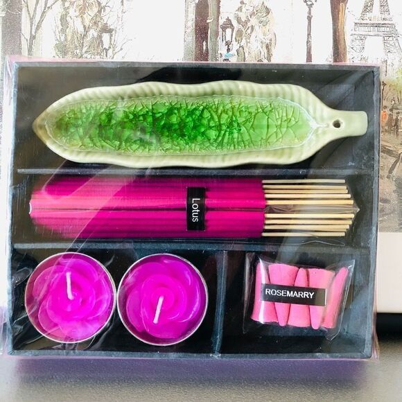 NIB: Incense & Candle Gift Set - Lotus & Rosemary‎ - Picture 3 of 5